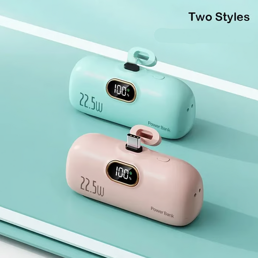 5000 mAh Mini Bärbar Powerbank - 22.5W Snabbladdning, Ultrakompakt för Resor