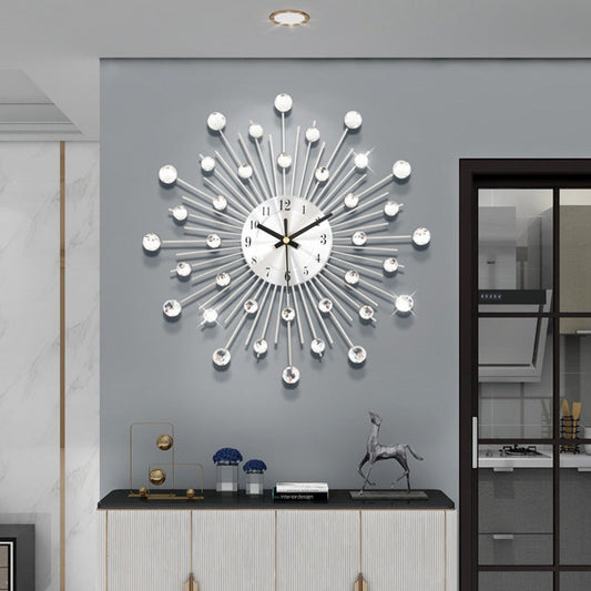 ✨50% RABATT🕰️ Kreativ väggklocka i strass – Tyst, minimalistisk lyx för vardagsrum, matsal och entré! 💎🏡