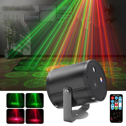 DJ-laserpartylampa med 7 ljuslägen och fjärrkontroll