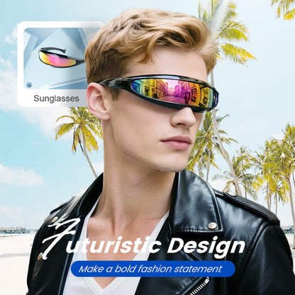 🕶️50 % RABATT😎Lätta och futuristiska solglasögon med skyddande skärm – ultimat komfort, UV 400-skydd och unik design ✨