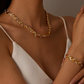 ✨ Justerbart strass blad-länk set – halsband & armband, eleganta & gnistrande ✨🍃