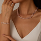 ✨ Justerbart strass blad-länk set – halsband & armband, eleganta & gnistrande ✨🍃