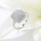 💍 50% RABATT! ✨ Brilliant Double Halo Square Ring för Kvinnor – Glittrande Design, Guldpläterad & Perfekt för Speciella Tillfällen 🌟