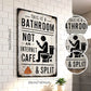 🚽 50% RABATT! 🧻 Vintage Plåtskylt – "Detta Är Ett Badrum, Inte Ett Internetcafé" & "Split" Skylt, Rolig Väggdekoration för Badrum & Toalett 🏠