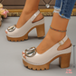 Eleganta peep-toe sandaler med blockklack & justerbar rem 👡✨ 50% RABATT!