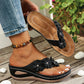 👡 50% RABATT NU! 🌸 Women's Floral Wedge Thong Sandals – Blommiga Accenter, Dämpad Fotvalvsstöd & Halkfri Sula ✨