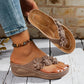 👡 50% RABATT NU! 🌸 Women's Floral Wedge Thong Sandals – Blommiga Accenter, Dämpad Fotvalvsstöd & Halkfri Sula ✨