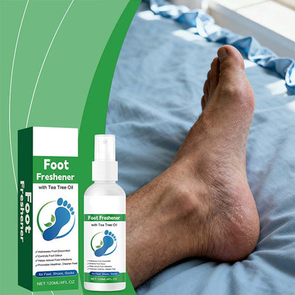 Deodoriserande & återfuktande fotspray – tea tree oil, kolloidalt silver & mild formula 🦶✨