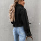 Ståkragejacka med tryckknapp – justerbar dragsko & praktiska fickor 🧥✨