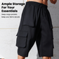 Herr cargo capri-shorts – stora fickor, justerbar dragsko & luftig wide-leg passform 🩳🎒