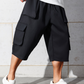 Herr cargo capri-shorts – stora fickor, justerbar dragsko & luftig wide-leg passform 🩳🎒