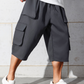 Herr cargo capri-shorts – stora fickor, justerbar dragsko & luftig wide-leg passform 🩳🎒