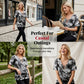 👚 50% RABATT NU! 🎨 Kvinnors Tie-Dye T-shirt – V-ringad Med Snörning, Mjuk Andningsbar Blandning & Ledig Passform – Sommar Basvara ✨