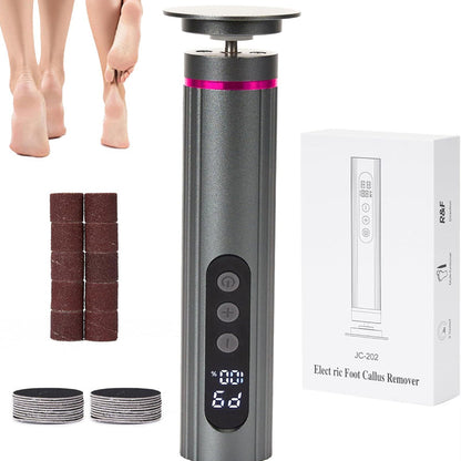 Elektrisk fotfil med digital display – 2-i-1 för fot- & nagelvård, metallkropp & sladdlös 🦶⚡