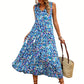 👗 50% RABATT! 🎨 Ärmlös Midiklänning med Lager-på-Lager-Design & Abstrakt Mönster för Dam – Elegant Silhuett, Lätt Tyg & Perfekt För En Konstnärlig Och Ledig Look 🌸