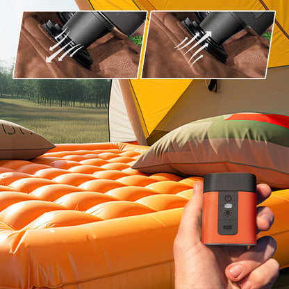 🔋 50% RABATT! ⚡ Mini Elektrisk Luftpump för Utomhusbruk med Lampa – Kompakt, Stark Luftflöde & Perfekt För Camping, Luftmadrasser & Poolleksaker 🏕️