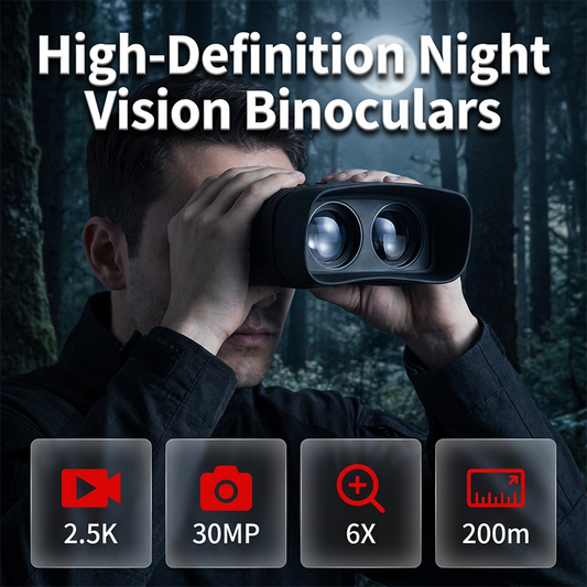 Digitala Nattkikare – 3" HD-skärm, 30MP Foto & 2.5K Video, 6X Zoom, 7 IR-nivåer, 200m Nattsyn 🔭🌙