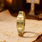Elegant Kristallkors-klocka – Geometrisk Rektangulär Urtavla, Premium Metallarmband, Perfekt Present & Daglig Elegans ✨💎