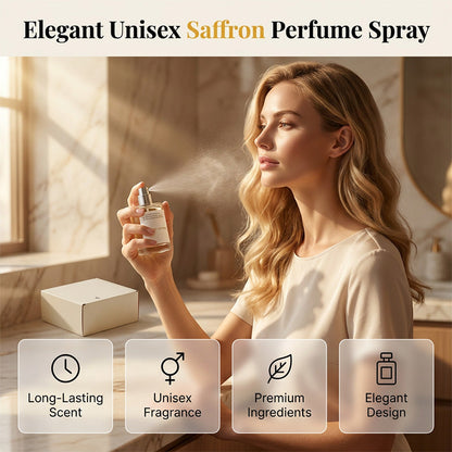 Elegant Unisex Parfym – Saffran & Bärnsten, Skiktad Doftprofil, Långvarig & Ultrafin Mist, Presentförpackning ✨🧡