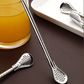 🥤50% RABATT⏰ 304 rostfritt stål 2-i-1 sugrörssked, avtagbar design för enkel rengöring och återanvändning🥄