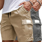 🩳 Mäns lediga cargo shorts med elastisk midja – andningsbart tyg, fukttransporterande & 5 fickor – perfekt för sommar och vardag ☀️