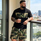 👕 50% RABATT! 🌿 Herr kamouflagetryckt T-shirt & shorts set – Bomullsblandning, avslappnad passform & perfekt för utomhusbruk, sport eller lediga sommardagar 🩳