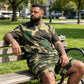 👕 50% RABATT! 🌿 Herr kamouflagetryckt T-shirt & shorts set – Bomullsblandning, avslappnad passform & perfekt för utomhusbruk, sport eller lediga sommardagar 🩳