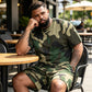 👕 50% RABATT! 🌿 Herr kamouflagetryckt T-shirt & shorts set – Bomullsblandning, avslappnad passform & perfekt för utomhusbruk, sport eller lediga sommardagar 🩳
