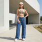 🔥 50% RABATT på utvalda produkter🎉 Högmidjade vida jeans med cargo-fickor