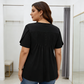👚 50% RABATT NU!✨ Dam-T-shirt med veckad front och puffärmar – Elegant & Smickrande passform – Trendig topp 💜