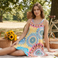 👗 50% RABATT! 🌸 Avslappnad ärmlös sommarklänning i A-linje med tryck – Lätt, ledig & perfekt för stranden, picknick eller lata sommardagar ☀️