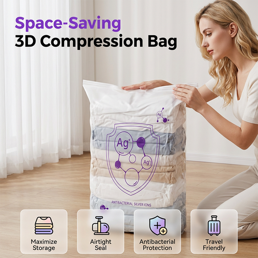 💥 BEGRÄNSAT ERBJUDANDE: 50 % rabatt!💥Vakuumförvaringspåsar – tryck ut luften utan pump, silverjonskydd & 3D-kompression 🎒✨