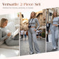 👚 50% RABATT 👖 | 2-delat Damset – Casual Topp & Byxor, Minimalistisk Stil