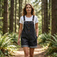 👖 BEGRÄNSAD TID 50% RABATT! 🌸 Retro Enfärgad Overall med Justerbara Axelband – Knappar fram, Stora Fickor, Avslappnad Passform ✨