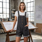 👖 BEGRÄNSAD TID 50% RABATT! 🌸 Retro Enfärgad Overall med Justerbara Axelband – Knappar fram, Stora Fickor, Avslappnad Passform ✨