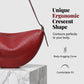 Minimalistisk äkta läder halvmåneväska – ergonomisk form, justerbar rem & premium textur 👜🌙