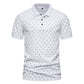 👕 50% RABATT NU! 🎨 Herr Casual Kortärmad T-shirt – Subtilt Heläckande Tryck, Andningsbar & Klassisk Krage – Vardagsessential ✨
