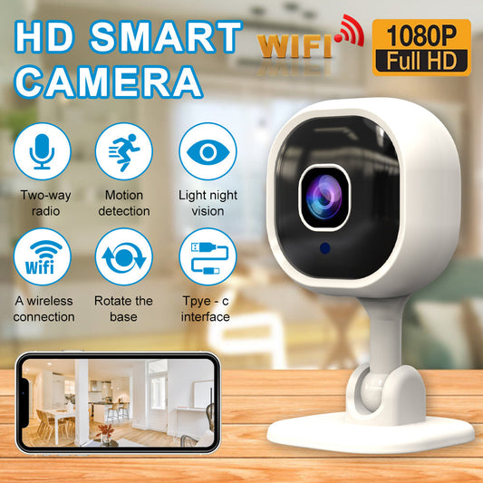 📹🔒 50 % RABATT! Trådlös smart HD-övervakningskamera – 360° rotation, mörkerseende & tvåvägskommunikation. Håll koll på ditt hem, när som helst! 🏠✨