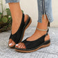 🔥50% RABATT⏰Damernas Vintage Peep - ☁️Toe Komfortsandaler 👠✨Mjuk sula retro sommar skor för fest & vardag🌸