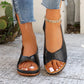 🔥50% RABATT⏰Damernas Vintage Peep - ☁️Toe Komfortsandaler 👠✨Mjuk sula retro sommar skor för fest & vardag🌸