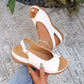 🔥50% RABATT⏰Damernas Vintage Peep - ☁️Toe Komfortsandaler 👠✨Mjuk sula retro sommar skor för fest & vardag🌸