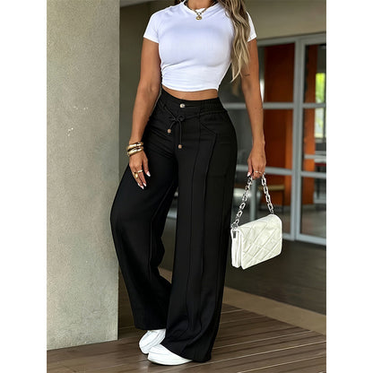 👖50 % RABATT  NU!!✨ Högmidjade raka byxor för dam