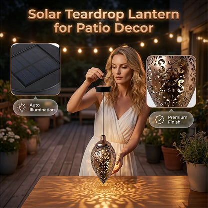 Soldriven dropplykta för trädgården – intrikata utskärningar, IP65 & automatisk belysning 🌙✨