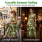 Dam halterneck maxiklänning med akvarelltryck – smockad midja & flödande siluett 👗🌺