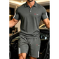 🏆SISTA DAGEN 50% REA🔥Herr Casual Kortärmad Shorts Set