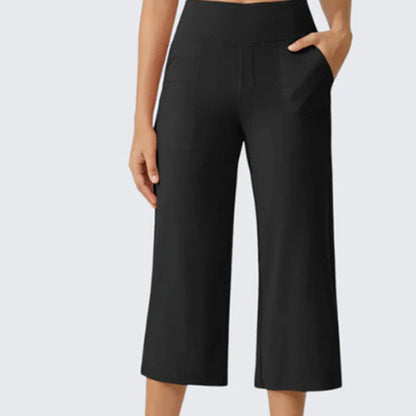 👖 50% RABATT NU! 🌿 Dambyxor med Vida Ben & Korta Ben – Sidfickor & Andningsbart – Mångsidigt & Bekvämt för Alla Tillfällen ☀️
