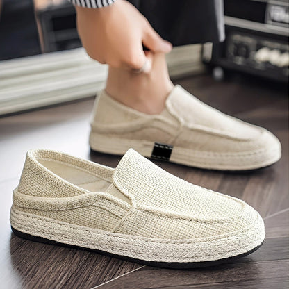 👞🌿 50% RABATT! Herr canvas slip-on skor – andningsbara, flexibel sula & avslappnad vardagsstil