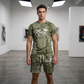 Herr Casual Fejk Denim Print T-shirt & Shorts Set