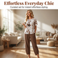 👗 50 % RABATT 🌸 Avslappnat set med mönster – Matchande topp och byxor, lätt passform – Perfekt för sommaren, resor eller en bohemchic look – bekvämt och trendigt ✨🌿