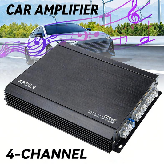 4-kanals bilförstärkare med 8800W hög effekt – kraftfull & hållbar – perfekt för bilstereo 🚗🔊